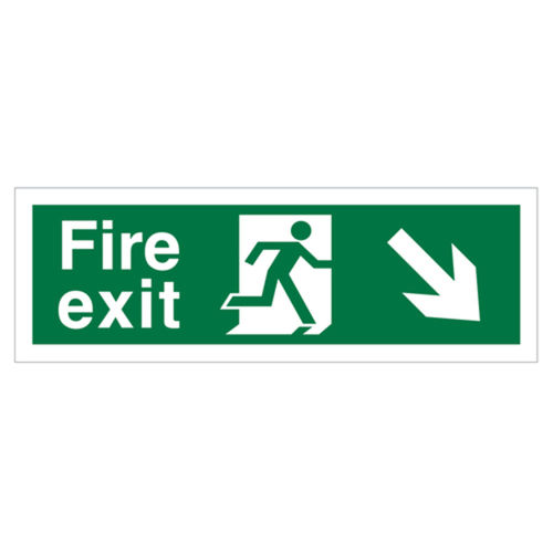Fire Exit (Down / Right Arrow) Sign (40019V)